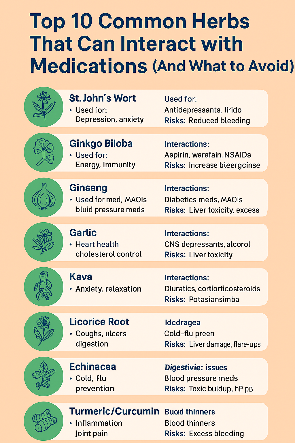 Top 10 Herbs That Interact with Medications Infographic